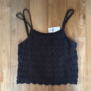 American Eagle Crochet Tank, Dark Grey, size S